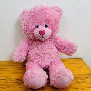 Build a Bear 16in‎ Pink Happy Hugs Plush Swirl Fur Teddy Baby Stuffed Animal Toy